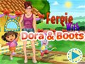 Fergie with Dora and Boots