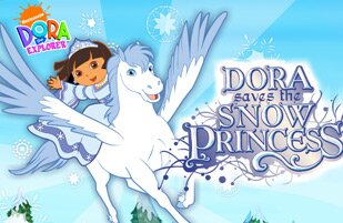 Dora snow princess on sky