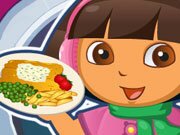 Dora fish and chip cooking game