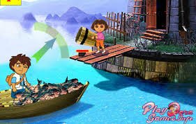 dora and diego fishing games